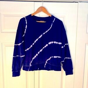 Athleta Blue Sundown Tie-Dye Crew Neck pullover long-sleeve Sweater Small